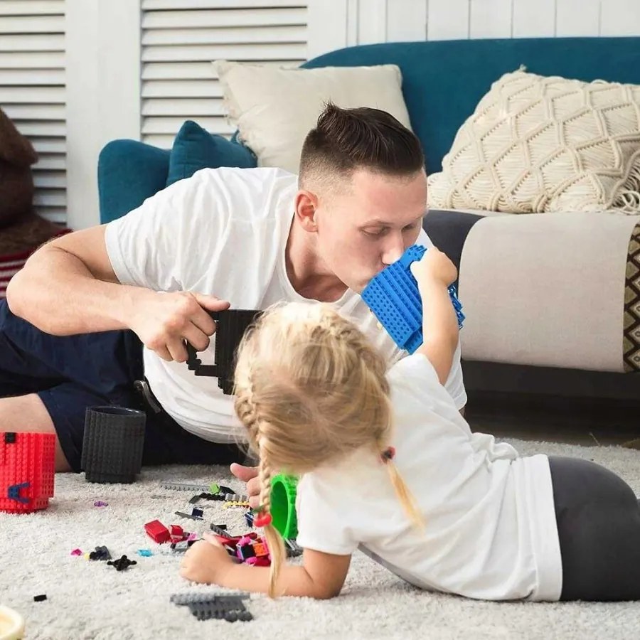 KUBEK KLOCKOWY DUŻY 350ML + KLOCKOWY CYFROWY ZEGAREK DLA DZIECKA REGULOWANY