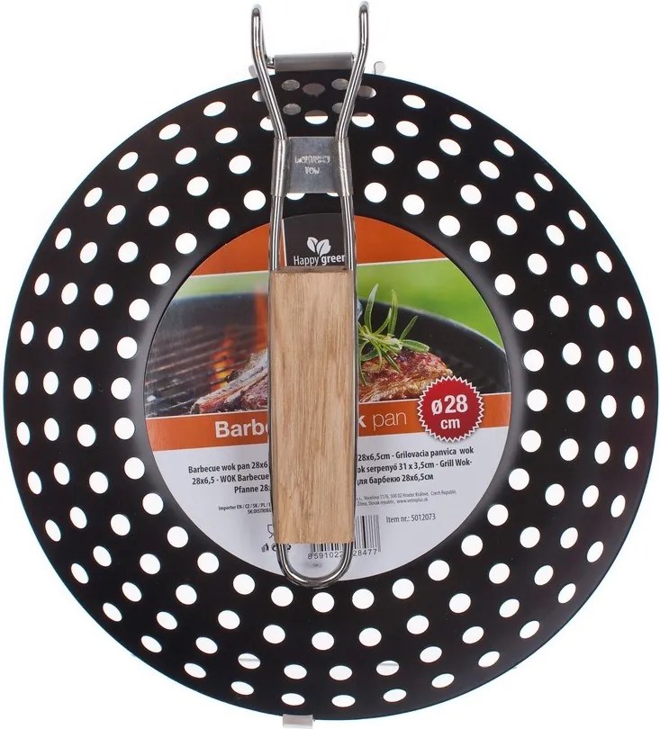 Happy Green Patelnia wok do grilla BBQ, 28 x 6,5 cm