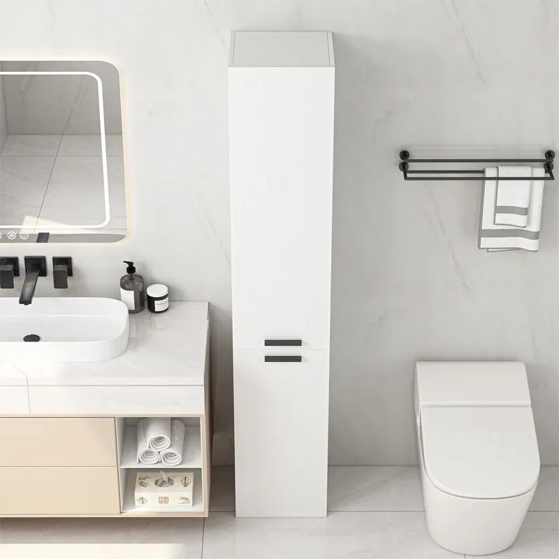 Szafka łazienkowa regał słupek 2 drzwi biała wysoka nowoczesna 174cm