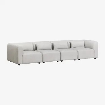 Sofa Modułowy 4-częściowy Fogler Tkaniny Jasnoszary - Sklum