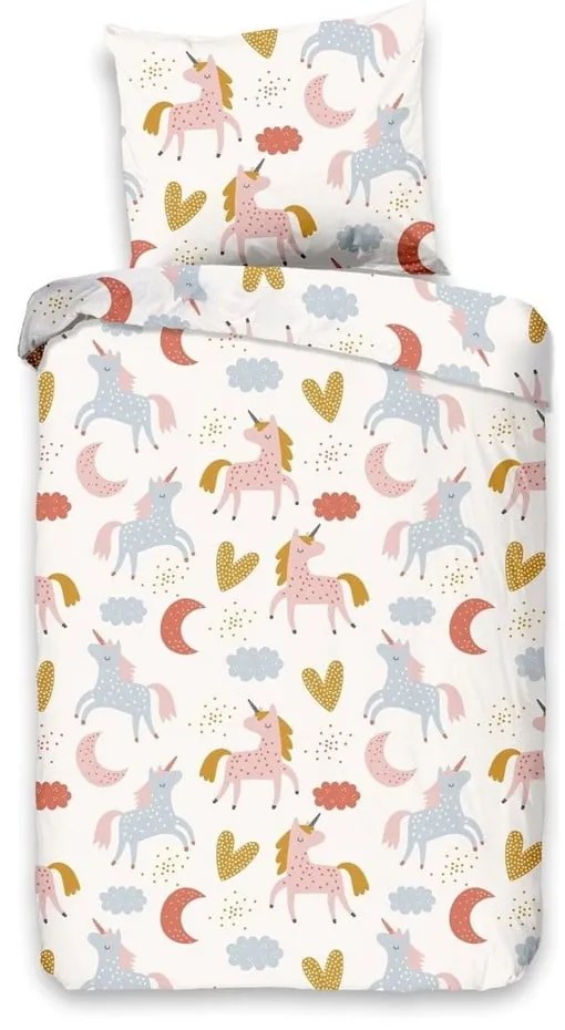 Dziecięca pościel bawełniana Good Morning Unicorn, 140x220 cm