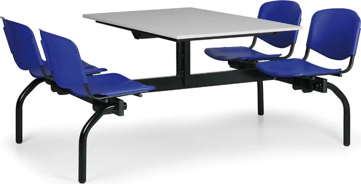 Euroseat Zestaw kuchenny 1930 x 1200 mm - blat szary, siedziska niebieskie