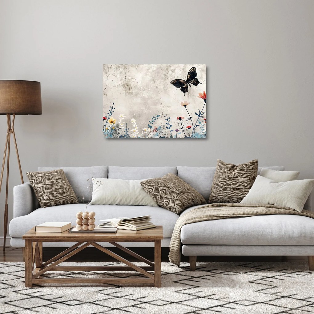 Obraz na szkle - Łąka w betonie (70x50 cm)