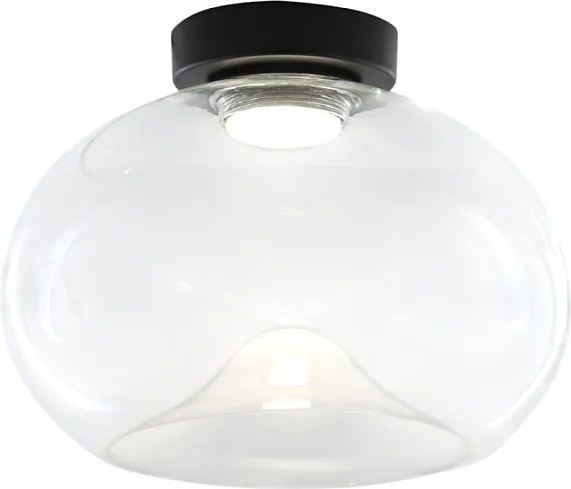 Brena - Okrągła lampa sufitowa z wbudowanym oświetleniem LED Fabas Luce - ściemnialna lampa ścienna LED 19W - Przezroczysta wklęsła