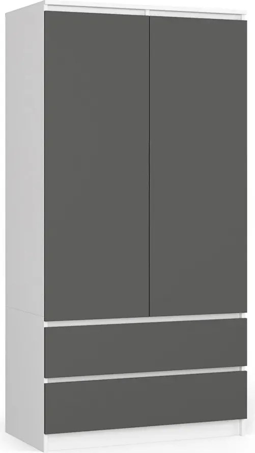 Szafa gładka z 2 szufladami szary + L8-P34