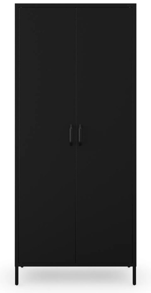 Szafa na ubrania metalowa loftowa czarna: Modern FLAVIO 800 x 1850 x 450 mm