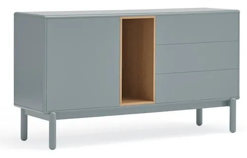 Niebieska/szara niska komoda 140x76 cm Corvo – Teulat