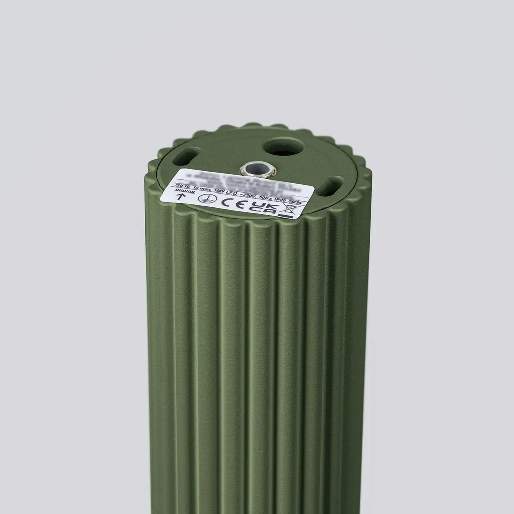 Plafon KARBON 60 zielony oliwkowy ryflowany SOLLUX  LIGHTING