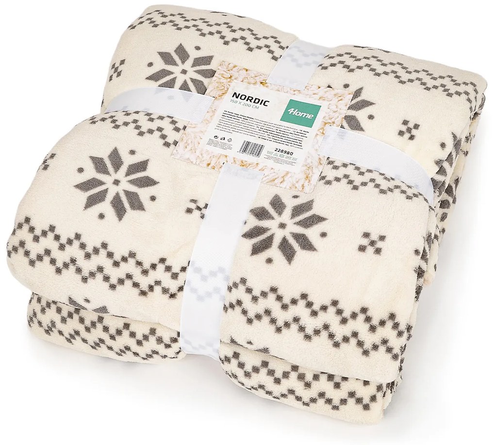4Home Koc z barankiem Nordic beżowy, 150 x 200 cm