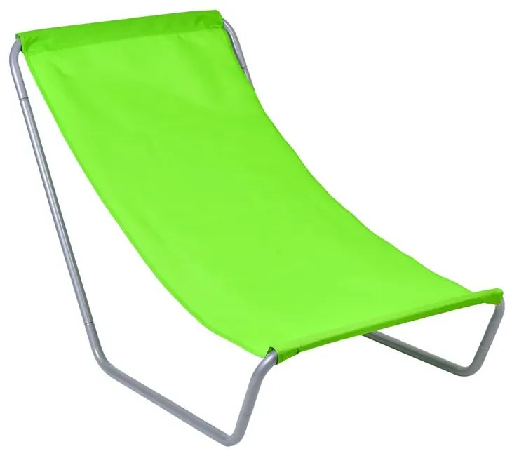 Zielony materiałowy składany leżak plażowy E4-M46
