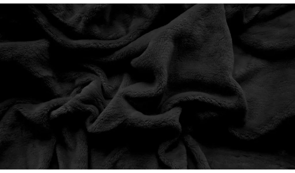 PrzytulneMieszkanie.pl Prześcieradło z mikropluszu 180x200 cm czarne