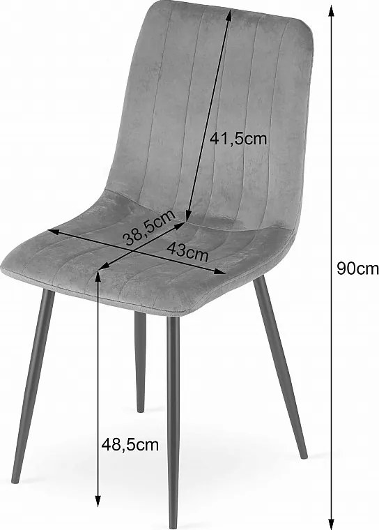 Krzesło Valora JEWA Ciemnoszary Aksamit Ergonomiczny Design x2