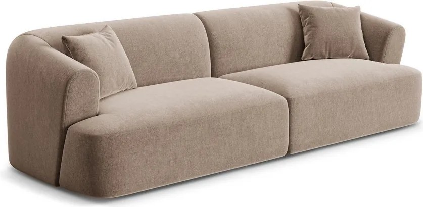 Jasnobrązowa aksamitna sofa 255 cm Campi – Cosmopolitan Design