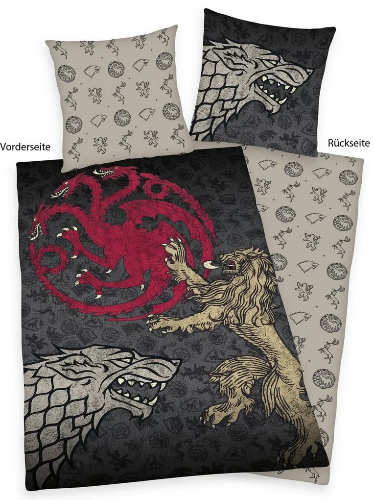 Herding Pościel bawełniana Game of Thrones, 135 x 200 cm, 80 x 80 cm