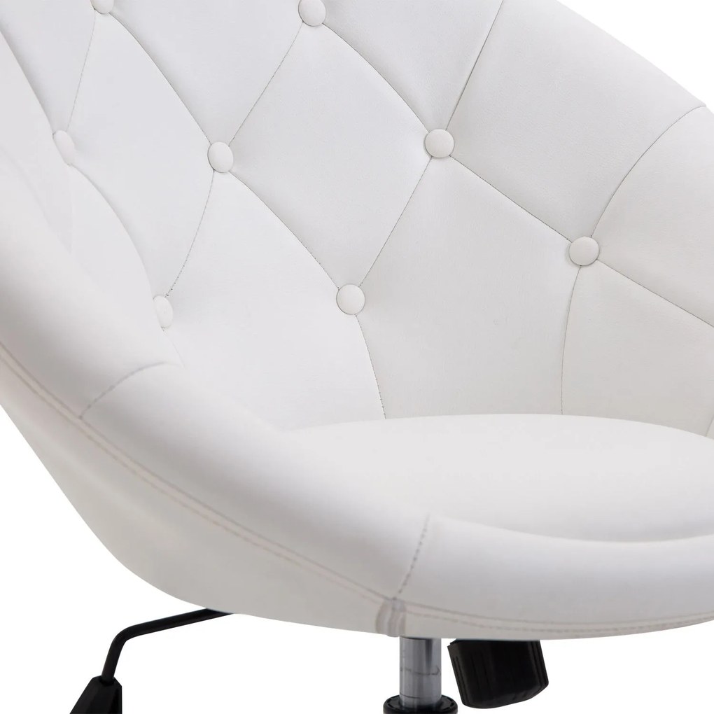 Homcom Krzesło Fotel Obrotowy Z Regulacją Wysokości Biały