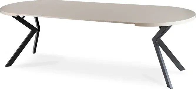 Stół Okrągły Rozkładany LUKAS 100-250 cm Kaszmir/Czarny Nowoczesny