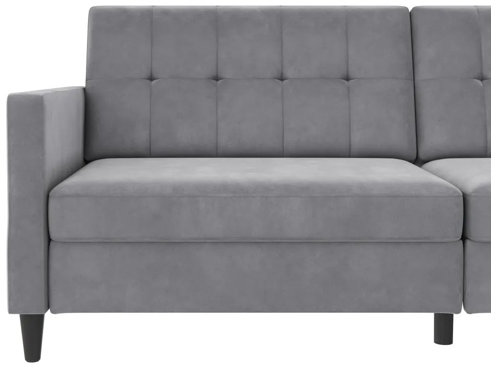 Jasnoszara aksamitna sofa 203 cm Hartford – Støraa
