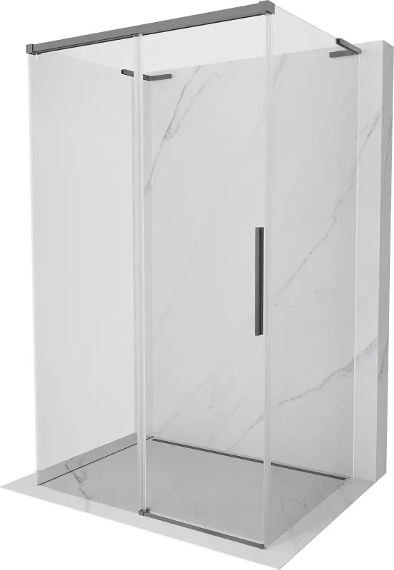 Mexen Rox-3S L kabina prysznicowa 3-ścienna rozsuwana 145 x 75 cm, transparent, gun metal - 8C2L-145-075-95-00-3S