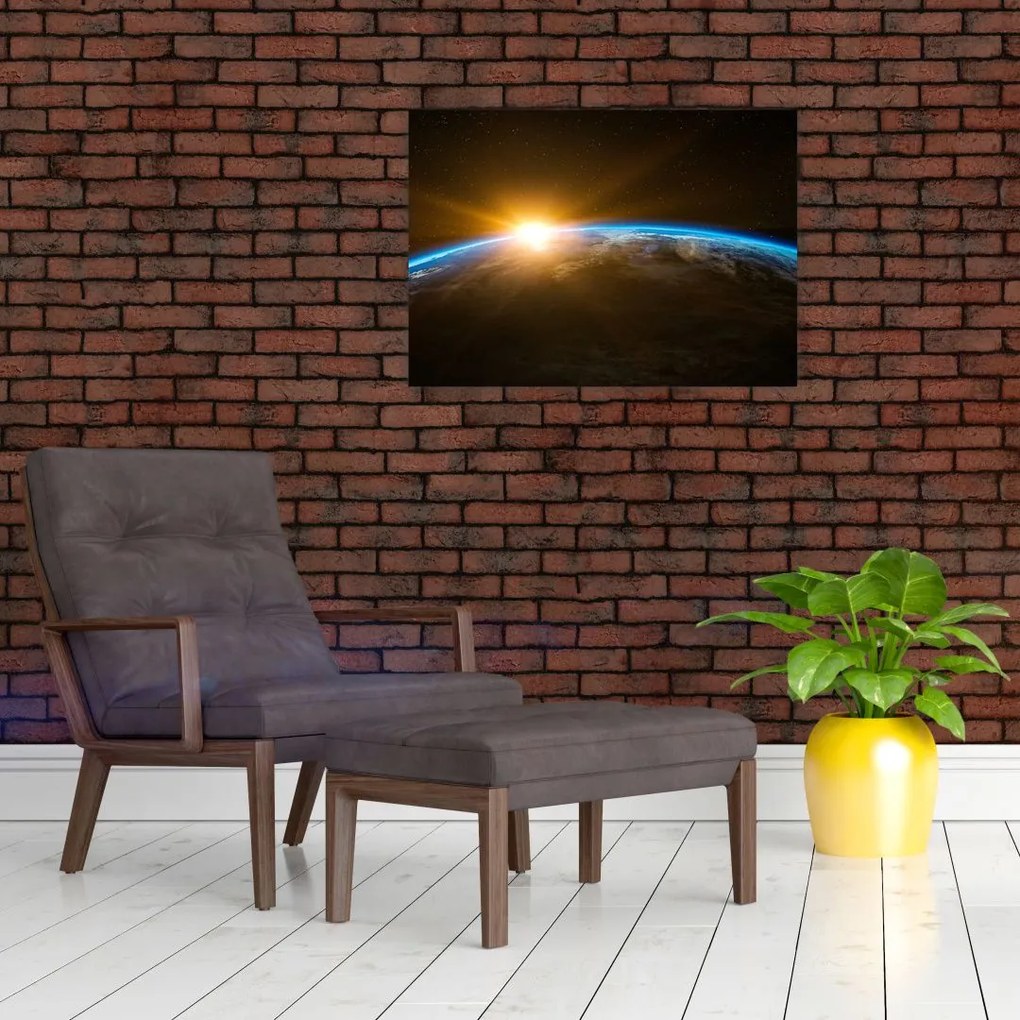 Obraz planety Ziemi z kosmosu (70x50 cm)