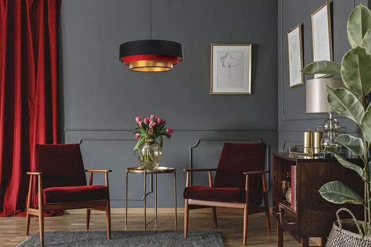 Trójkolorowa lampa wisząca glamour do salonu - S460 C8-W78