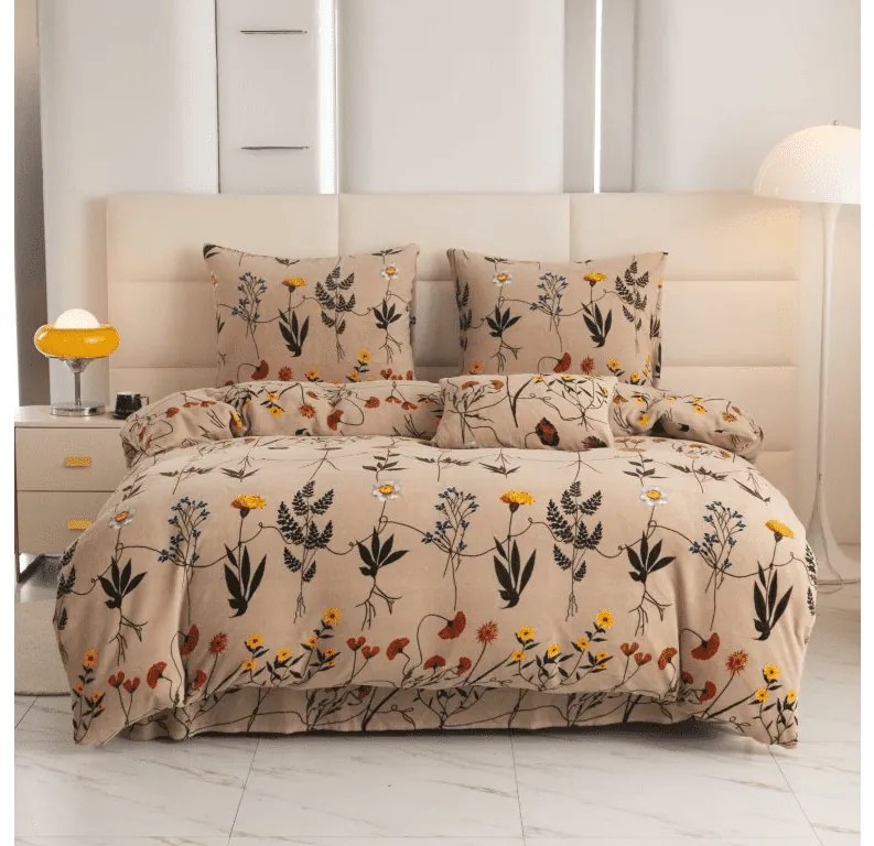 PrzytulneMieszkanie.pl PrzytulneMieszkanie.pl Pościel z mikropluszu HERBÁŘ beżowe Rozmiar pościeli: 2 szt 70 x 90 cm | 200 x 220 cm