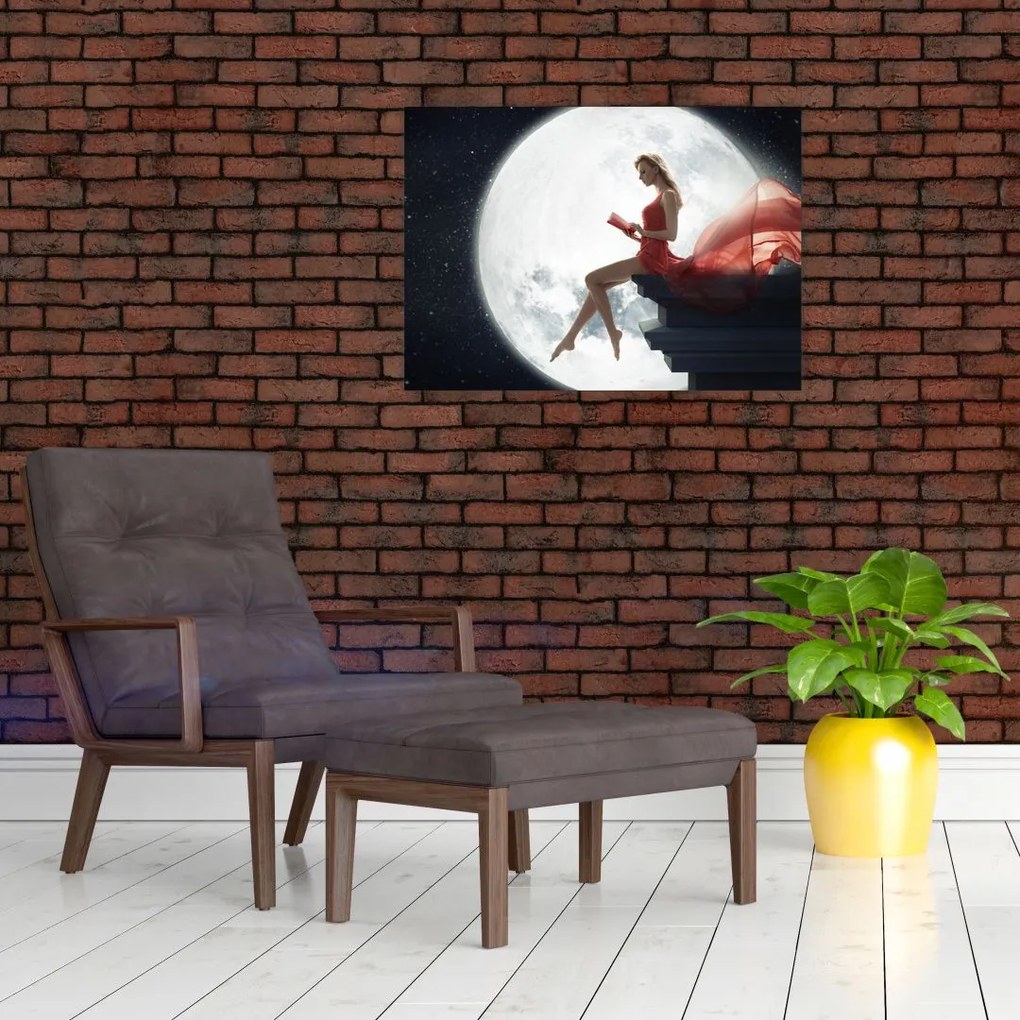 Obraz - Kobieta w świetle księżyca (70x50 cm)