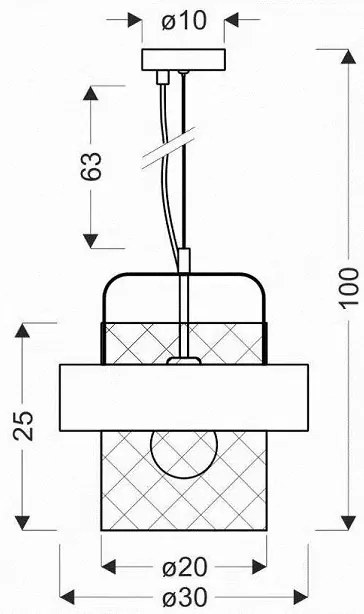 Industrialna lampa wisząca z siateczkowym kloszem - V147-Modavi