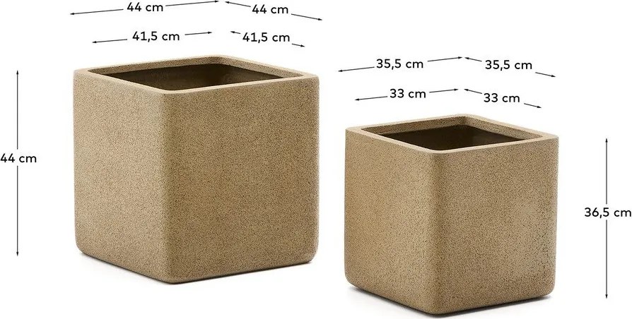 Osłonki na doniczki z imitacji kamienia zestaw 2 szt. Minoa – Kave Home