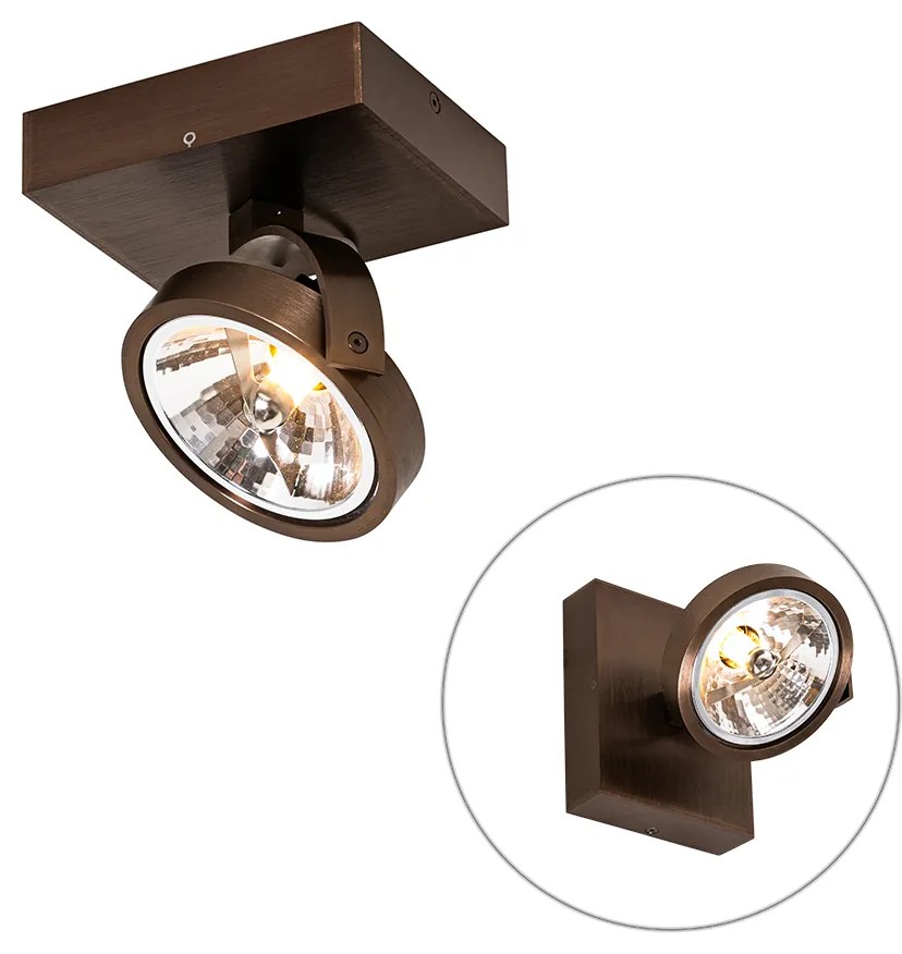 Designerski reflektor obrotowy i pochylany ciemny brąz - GoDesignerski Oswietlenie wewnetrzne