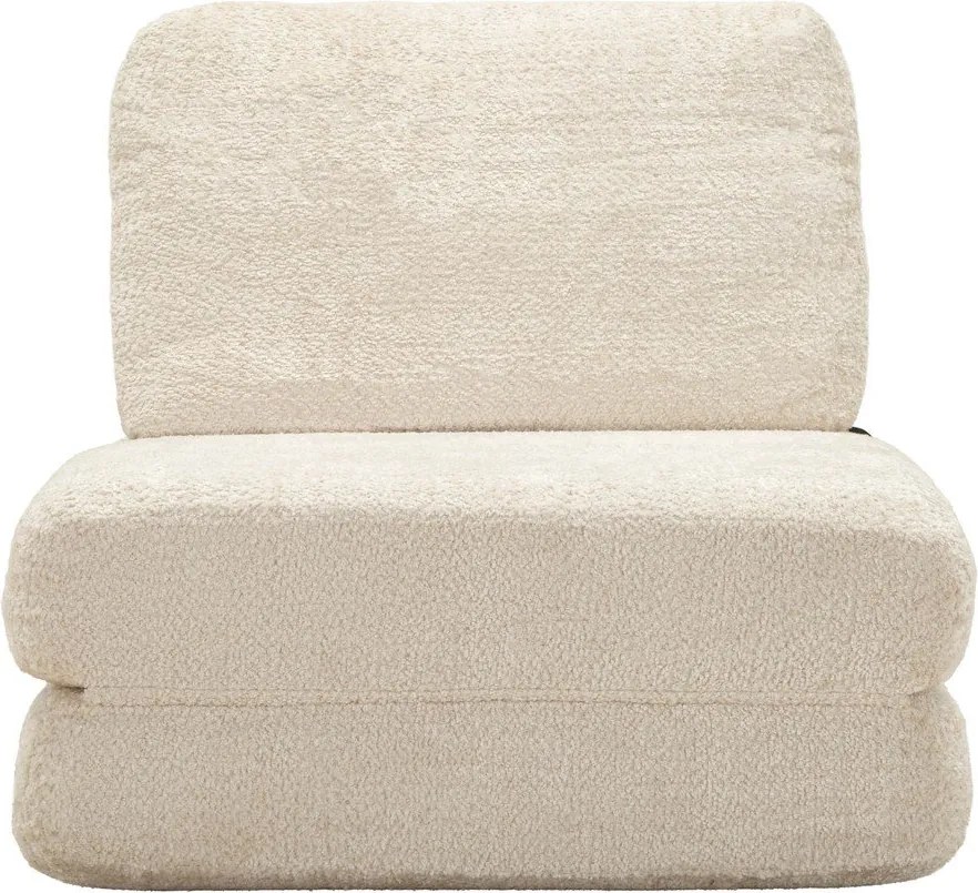 Biały rozkładany fotel z materiału bouclé Faster – Mauro Ferretti