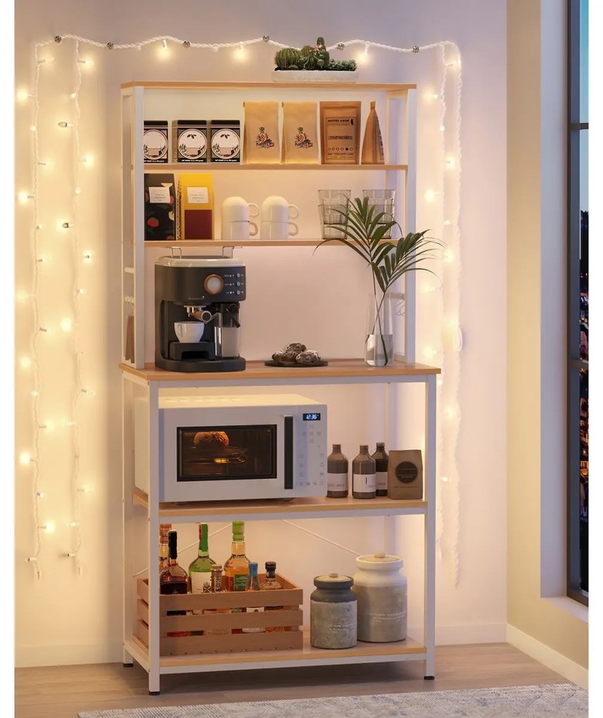 Regał kuchenny LORANO 167x80 cm, biały / dekor dąb