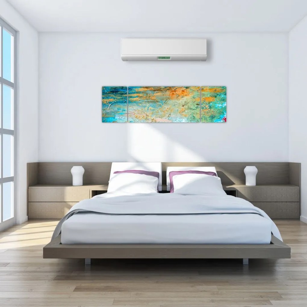 Obraz niebieskiej abstrakcji (170x50 cm)