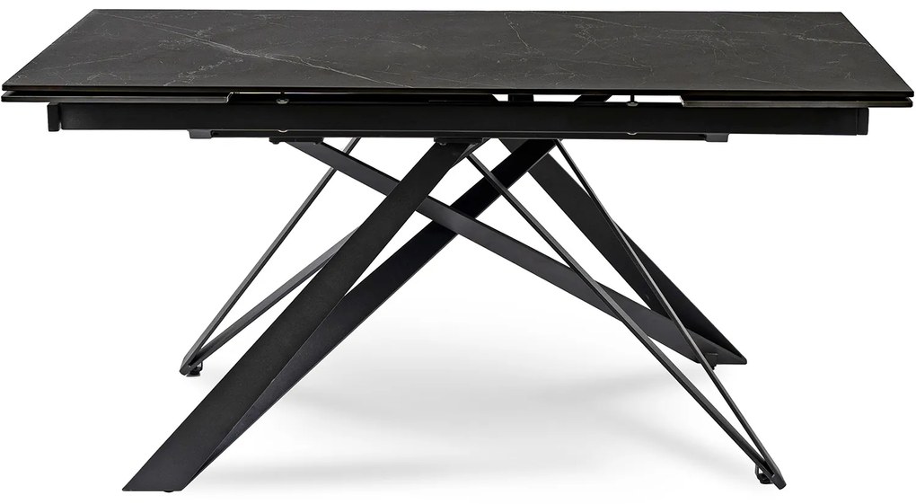Stół Rozkładany Prostokątny MAXIME 160-240 cm Ceramiczny Czarny Marmur do Jadalni Nowoczesny Loft