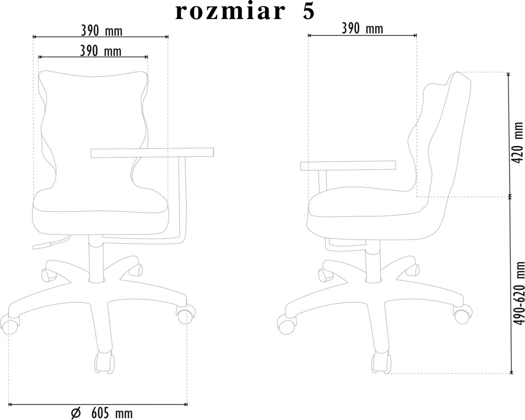 Krzesło szkolne dla uczniów Twist Plus z pulpitem rozmiar 5-6