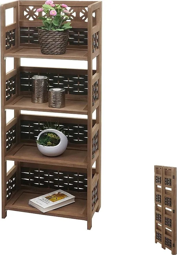 Półka MCW-K86,  ciemny brąz, wiklina ciemny brąz