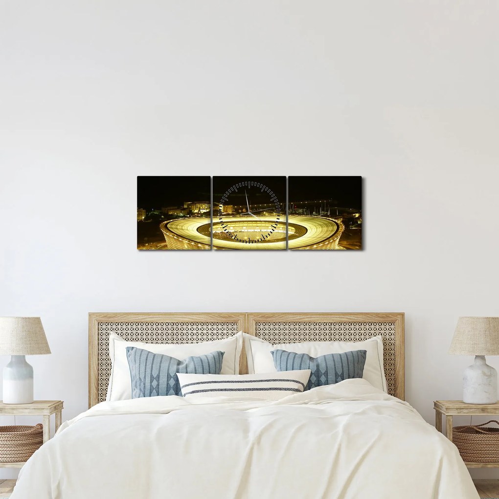 Obraz - stadion piłkarski (z zegarem) (90x30 cm)