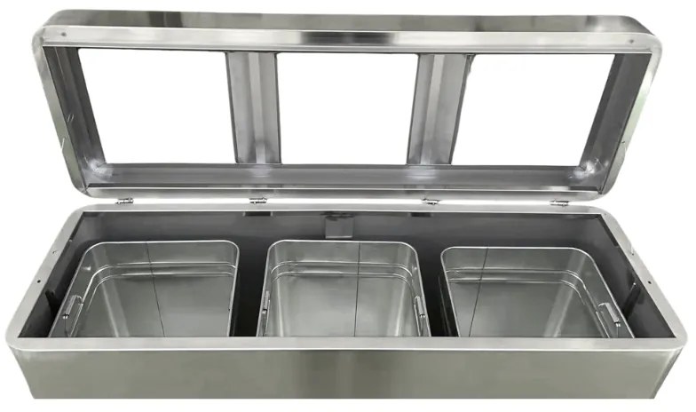 Kosz do segregacji śmieci, 3x 44 l, ze stali nierdzewnej