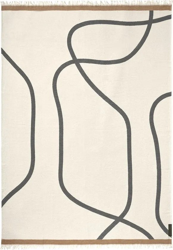 Kremowy koc 130x175 cm Shadow – Mette Ditmer Denmark