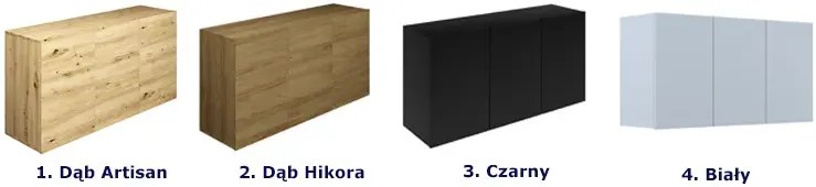 Wisząca komoda z gładkim frontem dąb hikora - Elorones 3X