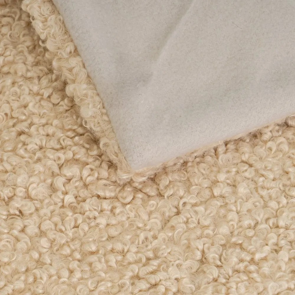 Beżowy koc z materiału sherpa 130x160 cm Sherpa – Casa Selección