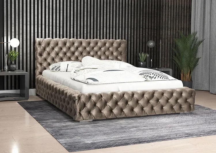 Dwuosobowe łóżko z pojemnikiem 200x200 Albert 3X - 36 kolorów