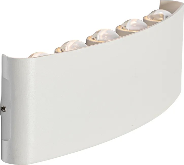 Lampa ścienna zewnętrzna biała z LED 10-punktowa IP54 - Silly