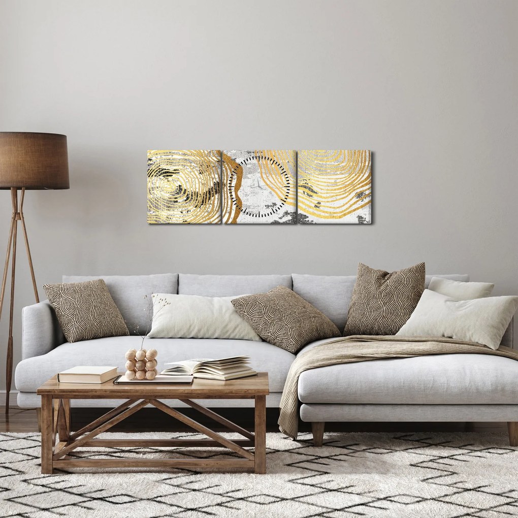 Obraz - Kolaż (z zegarem) (90x30 cm)