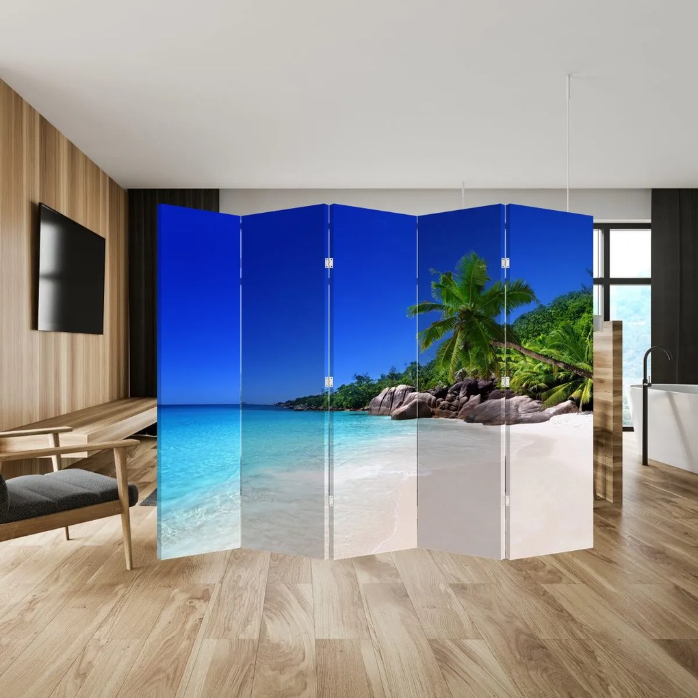Parawan - Plaża na wyspie Praslin (210x170 cm)