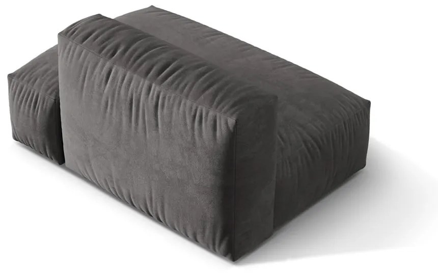 Szary aksamitny moduł sofy (prawostronny) Martina – Micadoni