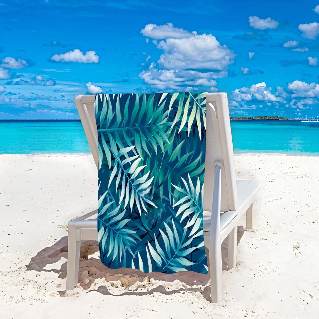 Ręcznik plażowy BORNEO 100x180 cm ciemnoniebieski, 100% mikrofibra