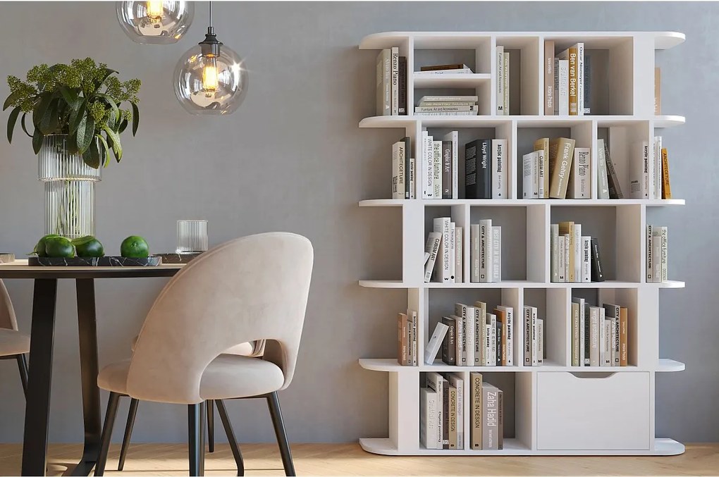 Nowoczesny biały regał Skandica SALA