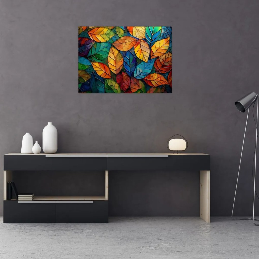 Obraz - Mozaika z liści (70x50 cm)