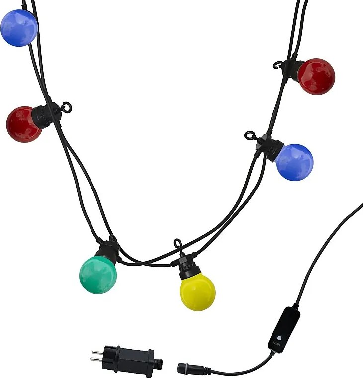 Girlanda LED Party Guinguette 10 kolorowych kul 5,7m łączona IP44 do wnętrz i na zewnątrz