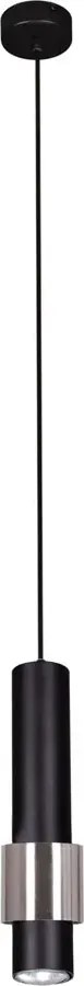 Czarno-chromowana lampa wisząca tuba F9-S40
